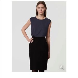 NWT- Loft Plum Mixed Media Sheath Dress